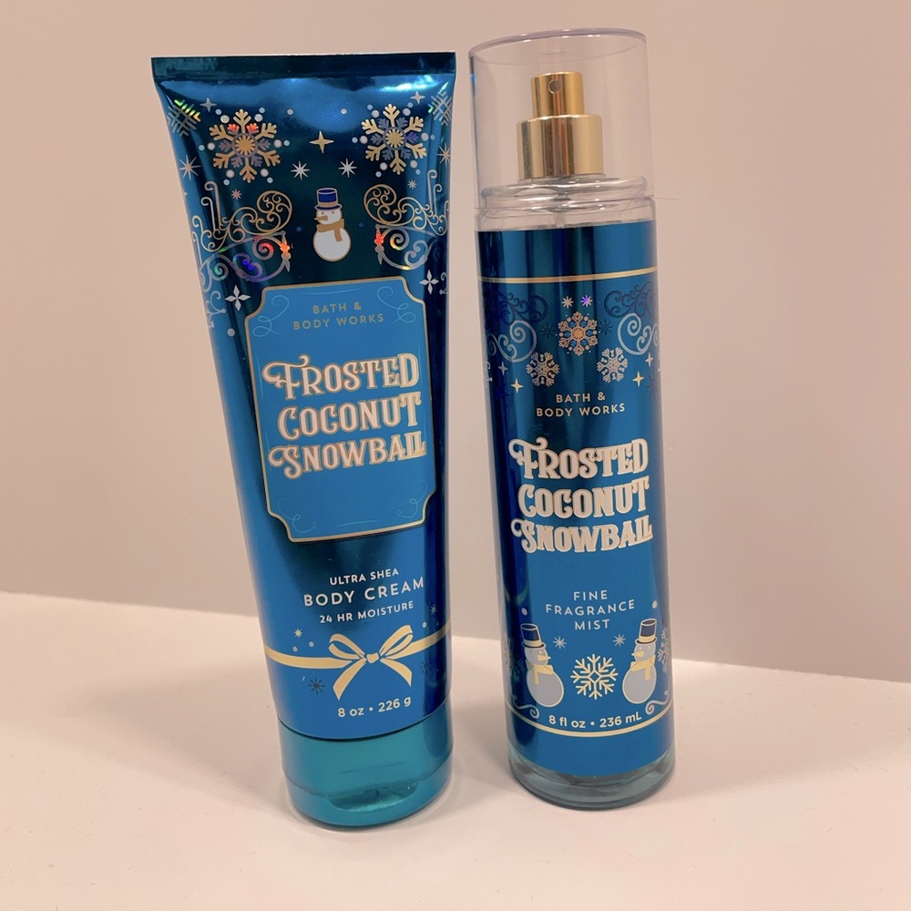 Unused Bath & Body Works Frosted Coconut Snowball Body Cream and Spray